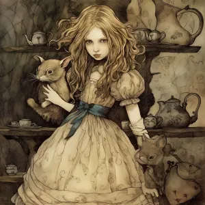AI IMAGE - Alice in Wonderland Print, 2023. Art Prints