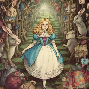 AI IMAGE - Alice, from Alice in Wonderland, 2023. Creator: Heritage Images. AI IMAGE - Alice, from Alice in Wonderland, 2023. Creator: Heritage Images AI IMAGE - Alice, from Alice in Wonderland, 2023. Creator: Heritage Images. AI IMAGE - Alice, from Alice in Wonderland, 2023. Creator: Heritage Images