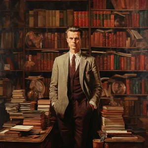 AI IMAGE - Portrait of Aldous Huxley, 1950s, (2023). Creator: Heritage Images AI IMAGE - Portrait of Aldous Huxley, 1950s, (2023). Creator: Heritage Images