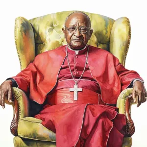 AI IMAGE - Portrait of Archbishop Desmond Tutu, 2020s, (2023). Creator: Heritage Images AI IMAGE - Portrait of Archbishop Desmond Tutu, 2020s, (2023). Creator: Heritage Images