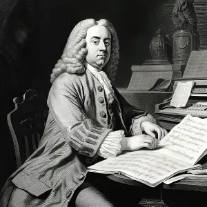 AI IMAGE - Portrait of Handel, 18th century, (2023). Creator: Heritage Images AI IMAGE - Portrait of Handel, 18th century, (2023). Creator: Heritage Images