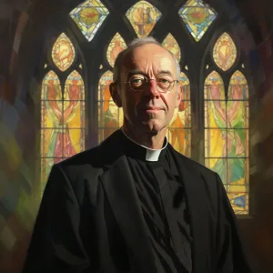 AI IMAGE - Portrait of Justin Welby, Archbishop of Canterbury, 2023. Creator: Heritage Images AI IMAGE - Portrait of Justin Welby, Archbishop of Canterbury, 2023. Creator: Heritage Images
