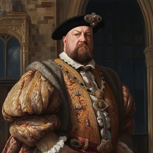 Print of a 16th-century portrait of King Henry VIII Print of a 16th-century portrait of King Henry VIII