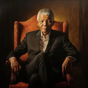 Print of a digital portrait of Nelson Mandela Print of a digital portrait of Nelson Mandela