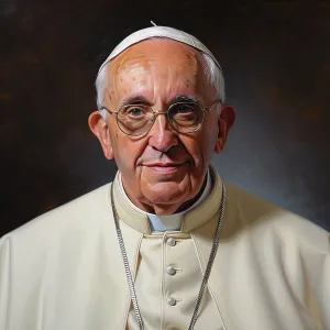 Print of AI-generated Portrait of Pope Francis Print of AI-generated Portrait of Pope Francis