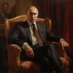 Print of AI-generated Portrait of Vladimir Putin, 2023 Print of AI-generated Portrait of Vladimir Putin, 2023