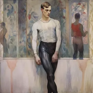 AI IMAGE - Portrait of Vaslav Nijinsky, 1920s, (2023). Creator: Heritage Images AI IMAGE - Portrait of Vaslav Nijinsky, 1920s, (2023). Creator: Heritage Images