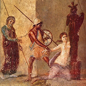 Ajax the Lesser drags Cassandra away from the Xoanon, 1st H. 1st cen. AD. Artist: Roman-Pompeian wall painting