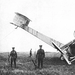 Alcock and Browns aeroplane after completing the first non-stop transatlantic flight, 1919