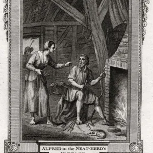 Alfred in the Neat-Herds Cottage, 1776. Artist: I Hall