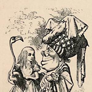 Alice carrying the stork, and talking to the Duchess, 1889. Artist: John Tenniel