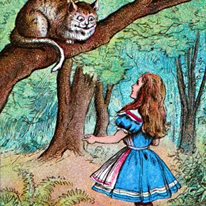Alice and the Cheshire Cat, c1910. Artist: John Tenniel