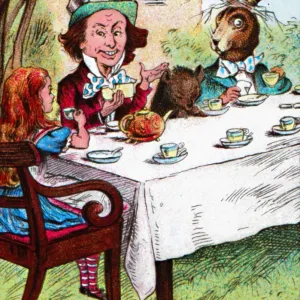 Alice at the Mad Hatters Tea Party, c1910. Artist: John Tenniel