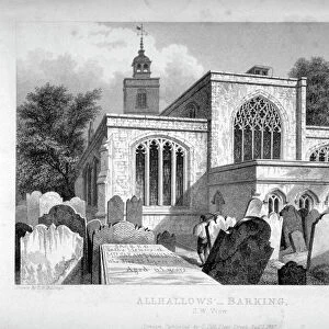 All Hallows-by-the-Tower Church, London, 1837. Artist: John Le Keux