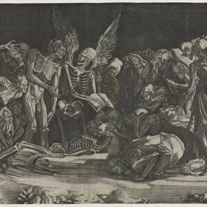 Allegory of Death and Fame, 1518. Creator: Agostino Musi (Italian, 1490-1540)