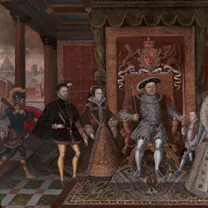 An Allegory of the Tudor Succession: The Family of Henry VIII, ca. 1590. Creator: Unknown