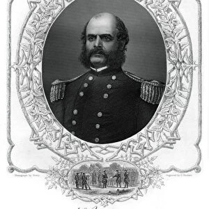 Ambrose Burnside, Union Army general in the American Civil War, 1862-1867. Artist: G Stodart