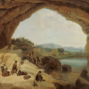 Ambushing a Group of Bandits at the Cueva del Gato. Artist: Barron y Carrillo, Manuel (1814-1884)