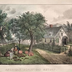American Homestead, Autumn, 1869. Creator: James Merritt Ives (American, 1824-1895)