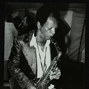 American saxophonist Ornette Coleman playing at the Bracknell Jazz Festival, Berkshire, 1978