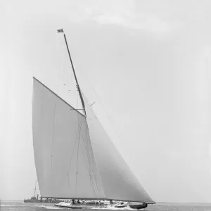 Americas Cup challenger Shamrock IV sailing without topsail, 1914. Creator