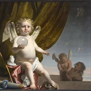 Amor Holding a Glass Orb, 1650-1660. Artist: Everdingen, Caesar Boetius van (1616-1678)