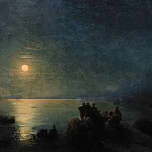 Ancient Greek poets by the waters edge in the Moonlight, 1886. Artist: Aivazovsky, Ivan Konstantinovich (1817-1900)