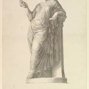 Ancient Statue of the Muse Thalia, 1669. Creator: Claude Mellan