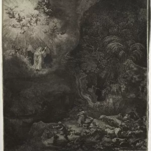 The Angel Appearing to the Shepherds, 1634. Creator: Rembrandt van Rijn (Dutch, 1606-1669)