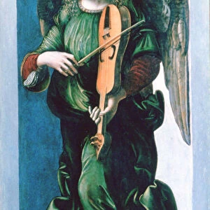 An Angel in Green with a Vielle, c1500. Artist: Leonardo da Vinci