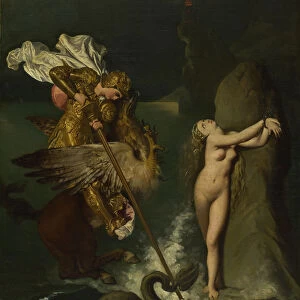 Angelica saved by Ruggiero, 1819-1839. Artist: Ingres, Jean Auguste Dominique (1780-1867)