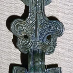 Anglo-Saxon square-headed brooch from a grave, 5th century