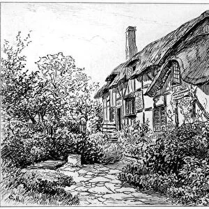 Anne Hathaways cottage at Shottery, Stratford-upon-Avon, Warwickshire, 1885. Artist: Edward Hull