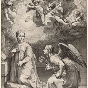 The Annunciation, 1594. Creator: Hendrick Goltzius (Dutch, 1558-1617)