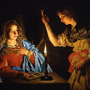 The Annunciation, Early 17th cen Artist: Stomer, Matthias (ca. 1600-after 1650)