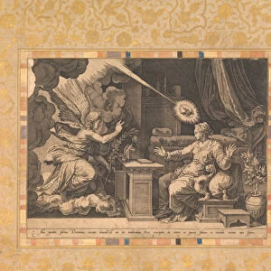 The Annunciation, Folio from the Bellini Album, ca. 1600. Creator: Unknown