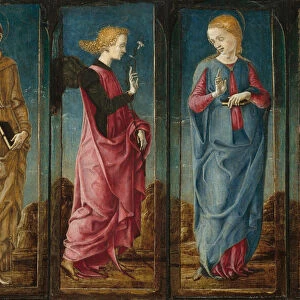 The Annunciation with Saint Francis and Saint Louis of Toulouse [four panels], c