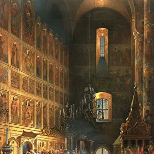 The anointing of Tsar Alexander II of Russia, Moscow, 1856. Artist: Georg Wilhelm Timm