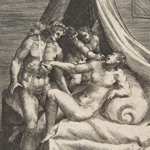 Apollo and Daphne, from The Loves of the Gods, ca. 1531-76. Creator: Giulio Bonasone