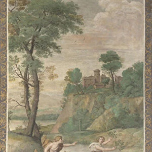 Apollo pursuing Daphne (Fresco from Villa Aldobrandini), 1617-1618. Artist: Domenichino (1581-1641)