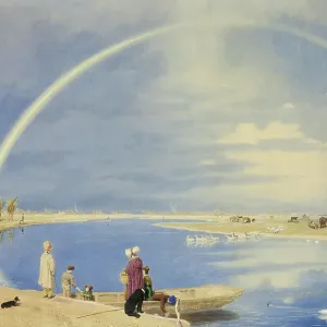 An April Shower: A View from Binsey Ferry Near Oxford, Looking Towards Port... 1842. Creator: William Turner
