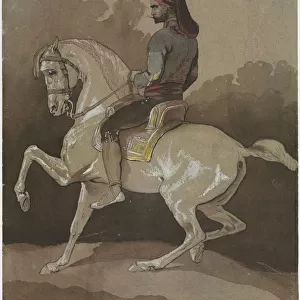 Arab on Horseback, 1800s. Creator: Horace Vernet (French, 1789-1863)