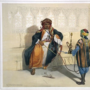 An Arab sheikh smoking, 1848. Artist: Saint Germain