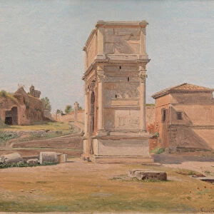 The Arch of Titus in Rome, 1839. Artist: Hansen, Constantin (1804-1880)