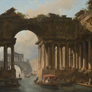 Architectural Caprice with a Canal, 1783