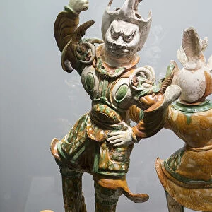 Armored Guardian King (Tianwang) Trampling Demon, Tang dynasty, first half of 8th century