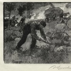 Arracheurs de bruyeres, 1887. Creator: Auguste Louis Lepere (French, 1849-1918)
