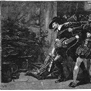 Arrest of Guy Fawkes in cellars of Parliament, 1605 (19th century)