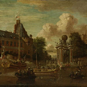 The arrival of the embassy of Muscovy in Amsterdam on August 1697, um 1700. Artist: Storck, Abraham (1635-1710)