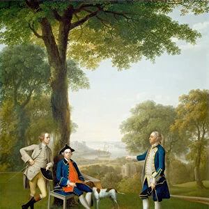 Arthur Holdsworth Conversing with Thomas Taylor and Captain Stancombe by River Dart, 1757